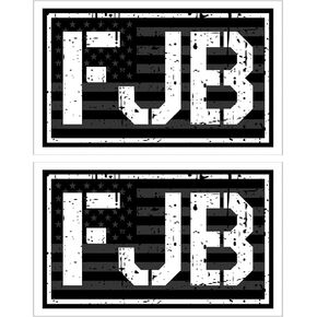 WSQ 2-Pack FJB American Flag We The People Black Flag Vinyl Bumper ملصق صائق - 3 × 5 بوصة - ملصق FJB لسيارة شاحنة SUV Van Window Bumper Wall Laptop Tablet Cup Tumbler Cooler وأي سطح أملس