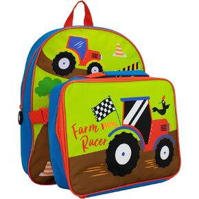 Harry Bear Kids Backpack and Lunchbag Set Multicolored Tractor