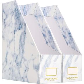 Magazine File Holder with Pink Marble Pattern 2 Pack, Premium Desk File Rack, Perfect for A4 Size Document