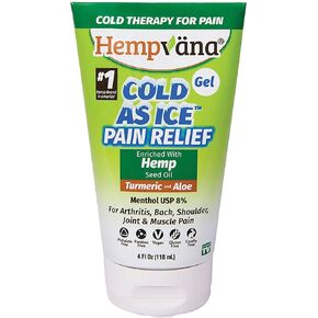 Hempvana As Seen On TV Cold As Ice Pain Relief Gel, Fast-Acting Menthol Pain Gel with Hemp Seed Extract, Turmeric, & Aloe for Arthritis Pain Relief, Joint Pain Relief, Back Pain, Muscle Soreness