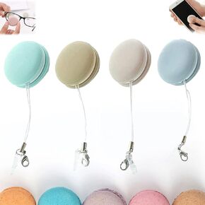 Niaoyun 4PCS Macaron تنظيف شاشة الهاتف المحمول، 2024 New Macaron مسح شاشة الهاتف المحمول، قلادة مسح شاشة الهاتف المحمول، كرة تنظيف شاشة الهاتف المحمول Macaron