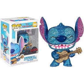 Funko Lilo & Stitch Stitch with Ukulele Diamond Glitter Pop! Vinyl Figure - Entertainment Earth Exclusive, Blue, 3.75 inches