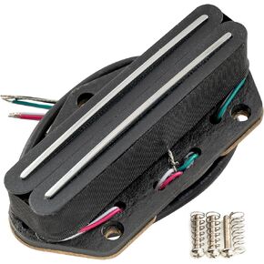Musiclily Pro Alnico 5 Dual Hot Rail Tele Pickup Single Coil Sized Humbucker Bridge Pickup High Output 13.2K Super Distortion for Telecaster Style Electric Guitar, Black