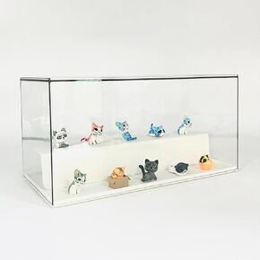 Pxyz Acrylic Display Case for Collectibles Figures,Clear Collection Display Stand for Anime Character,Blind Box Storage Organizer,Dustproof Plastic Toy Storage Box (Cream Yellow)