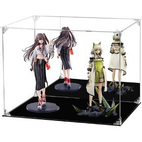 Acrylic Display Case for Collectibles Assemble Clear Acrylic Display Box with Mirrored Back, Alternative Glass Case for Action Figures Lego Model Doll Toys Display (6x6x10 inch; 15x15x25 cm)