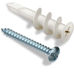 40 Premium Nylon Plastic Self Drilling Drywall Anchors with Screws | Up to 75 Lbs (BCP952)
