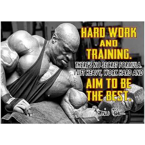 Ronnie Coleman Motivational Quote Poster Inspirational Picture Posters Bobybuilding Gym Fitness Influencer Gym Decor Workout Sport Wall Muscles Body Builder Ron Supplements Canvas Wall Art P093
