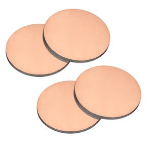 uxcell Pure Copper Sheet, 4pcs 2" x 0.12" 9 Gauge T2 Copper Metal Round Plate for Crafts, Electrical Repairs