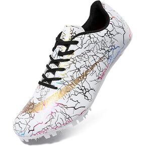 YOVKSI Track Shoes Men Spikes Professional Field &Track Shoes Lightweight Sprint Distance Running High Jumping Race Shoes for Youth Breathable Athletic Sneakers