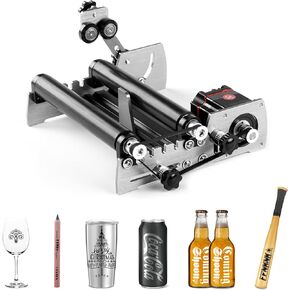 FoxAlien R57-41 Y-axis Rotary Roller Engraving Module for Cylindrical Objects Curved Surface Compatible with XE-PRO and Other Closed-Loop Motor CNC Engraving Machines