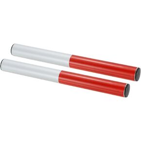 PATIKIL Junior Relay Track Baton, 2 Pack PVC Plastic Race Field Running Baton Relay Stick for Outdoor Athletics Sport Game Tool, Red White