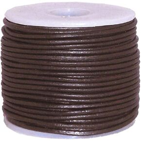Cords Craft, 1mm Round Leather Cords for Making Jewelry, Round Leather Cording, Leather String Cord for Necklaces, Bracelets, Kumihimo Braiding, Dark Brown Matte, 21.87 Yards = 20 Meters