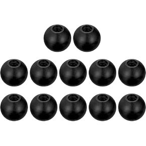 HARFINGTON 12Pcs Threaded Ball Knobs, M10 Female Thread Thermoset Ball Knob 1.38" Dia Black Round Operation Ball Handles with Thread Iron Insert for Machine Handle Tool Replacement