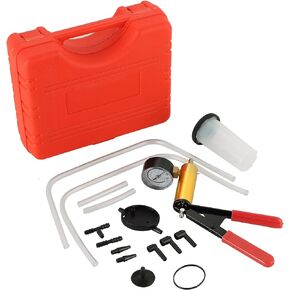 DASBET Hand Held Vacuum Pump Tester Set Vacuum Gauge and Brake Bleeder Kit for Automotive