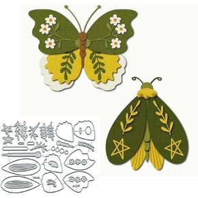 Butterfly and Insects Metal Die Cuts,Spring Flower Leaf Butterfly Star Cutting Dies Cut Stencils DIY Scrapbooking Decorative Embossing Paper Scrapbooking Card Making