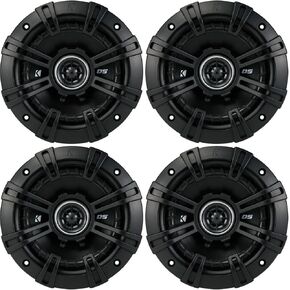KICKER D-Series 5.25 Inch 200W Max Power Steel 2 Way 4-Ohm Coaxial Automobile Vehicle Audio Speakers for Car Doors, Black, 4 Pack