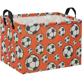 TIBAOLOVER Rectangular Kids Storage Basket Gift Basket Baby Storage Basket Cute Kids Toy Storage Bin Organizer Shelf Book Basket Room Decor(Soccer)