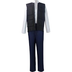 Men's Han Solo Costume Full Set with Vest Pants Shirt Han Solo Cosplay Costume Outfit