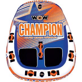 WOW Sports - Champion Towable - Boating Accessory - 1 to 2 Person Towable - Durable Tubes for Boating