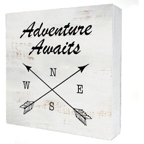 Camp Rules Wood Box Sign Home Cabin Decor Rustic Camping Wooden Box Sign Block Plaque for Wall Tabletop Desk Decoration