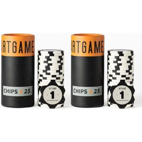 ARTGAME 14 Grams Clay Poker Chips, Minimalism Chip Easy to Recognize Numbered Chips and Color Blank Chips-Pack of 50 Chips