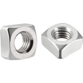 uxcell M12 Square Nuts, 304 Stainless Steel Metric Coarse Thread Assortment Kit, 6 Pcs