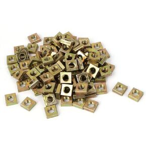 uxcell Square Nuts,M5x8x3mm Zinc Plated Square Machine Screw Nuts 100pcs