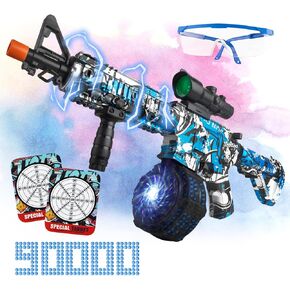 Large Splatter Ball Blaster with Drum, Electric Gel Ball Blaster Automatic and Manual, Big Splat Blasters