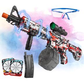 Large Splatter Ball Blaster with Drum, Electric Gel Ball Blaster Automatic and Manual, Big Splat Blasters