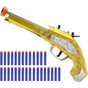 ToyUnivs Soft Bullet Pirate Toy Gun with 30 Foam Bullets - Toy Guns Blaster - Educational Shooting Model for Boys Girls Kids Adults Age 3+