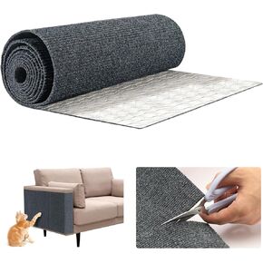 Cat Scratch Pads Mat Carpet Protector,Easy-Cut Pets Scratch Carpet for Floor Doorway Porch,DIY Floor Mat Prevent Carpets from Scratching or Wearing,6.56ft Cat Pad with Free Sticker (White, 40*15.8IN)
