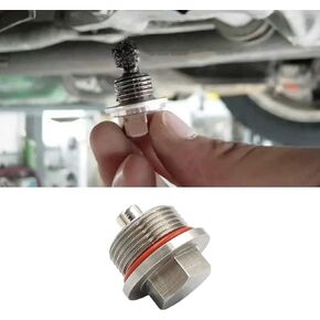 Jaronx M12x1.5 Magnetic Oil Drain Plug, Aluminum Magnetic Sump Drain Nut Oil Drain Bolt Compatible with Most BMW and Ford (All Other Vehicles with 12x1.5 Threaded)(M12x1.5)