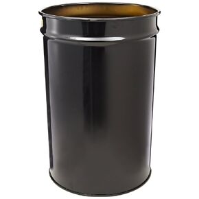 Justrite 26014K Cease-Fire Steel Drum, 30 Gallon Capacity, 19-1/4" OD x 29" Height, Black