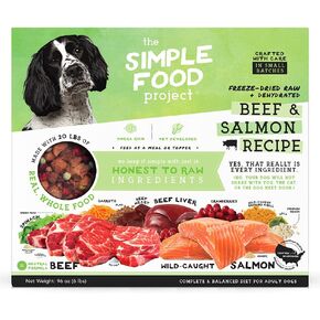 Simple Food Project The Freeze Dried Raw Dog Food Topper Featuring Organic Human Grade Ingredients [6 Pack Variety - 1oz Samples Bison, Duck, Lamb, Beef/Salmon, Duck/Trout, and Chicken/Turkey] …