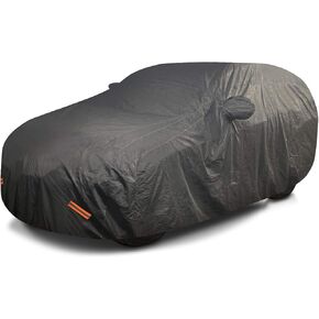 Mockins 175"x70"x60" Thick Car Cover for Automobiles Outdoor Protection | 6-Layer 250G PVC + Cotton Heavy Duty Car Cover Waterproof All Weather | All-Element Full Exterior Car Snow Cover for Sedan