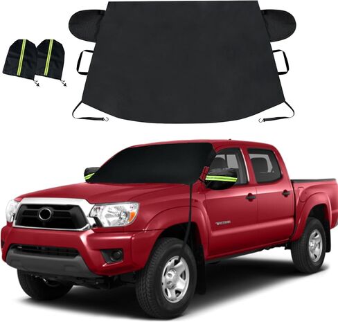 Car Windshield Cover for Ice and Snow, Frost Removal Wiper Protector, All Weather Waterproof Sunshade Snow Cover with Side Mirrors Cover Fits Most Cars Trucks SUVs, Standard (69 x 42 inches) in Saudi Arabia