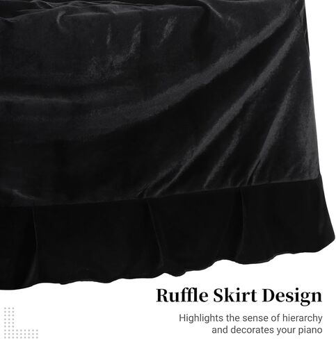 Grand Piano Cover,Dustproof Triangle Piano Full-Protection Piano Cover Cloth Kit With 3 Foot Cover,Soft Velvet Bordered Decorative Piano Cloth Piano Protector Cover, 63 x 59 x 20'' in Kuwait