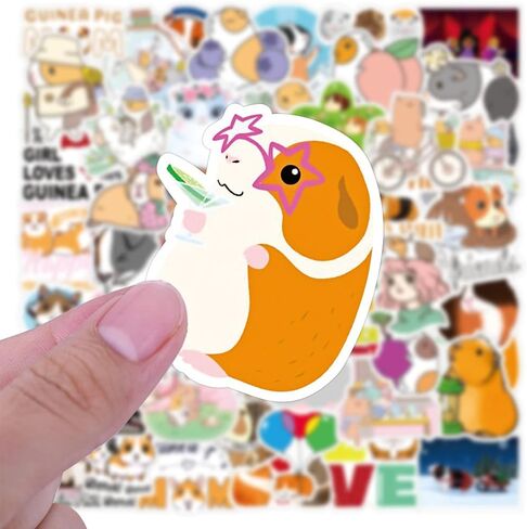 ملصقات خنزير غينيا المستأنسة، ملصقات لطيفة للأطفال والمراهقين والطلاب والمدرسين، ملصقات كتب قراءة من الفينيل مقاومة للماء لحزمة ملصقات الكمبيوتر المحمول لزجاجة المياه (خنزير غينيا المستأنسة) in Kuwait