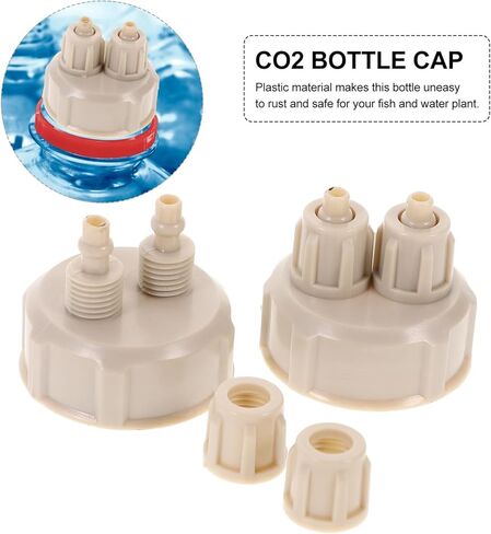 Hohopeti 4 قطع DIY مفاعل زجاجة ماء الملحقات DIY أطقم الهواء الناشر DIY مفاعل زجاجة غطاء حوض السمك نظام غطاء زجاجة حوض السمك للنباتات الحية غطاء زجاجة الهواء أداة DIY in Kuwait