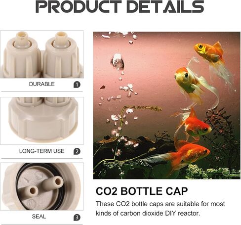 Hohopeti 4 قطع DIY مفاعل زجاجة ماء الملحقات DIY أطقم الهواء الناشر DIY مفاعل زجاجة غطاء حوض السمك نظام غطاء زجاجة حوض السمك للنباتات الحية غطاء زجاجة الهواء أداة DIY in Kuwait