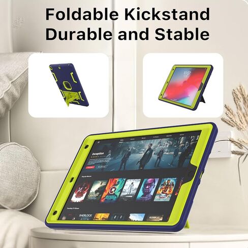 Case for iPad 9th/8th/7th Generation 2021/2020/2019 with Pencil Holder, Slim Heavy Duty Shockproof Rugged High Impact Protective Case for iPad 10.2 Inch in Kuwait