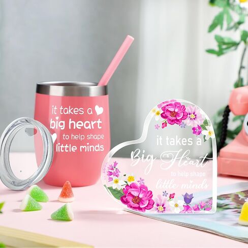 Cunhill 2 Pcs Best Teacher Gifts for Women Teacher Appreciation Gifts Sets Thank You Gifts Teacher Tumbler Coffee Mug Teacher Keepsake and Paperweight Graduation Gifts (Thank You Style) in Saudi Arabia