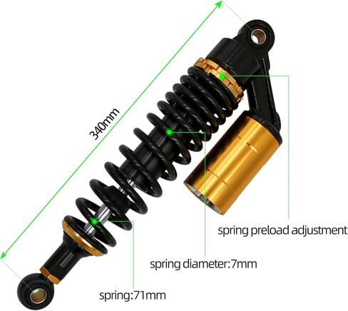 CAEISRKO Universal Motorcycle Shocks - 340mm Rear Air Shocks Absorber for Honda Kawasaki Suzuki Yamaha Go Kart ScootersSport Street Bike in Saudi Arabia