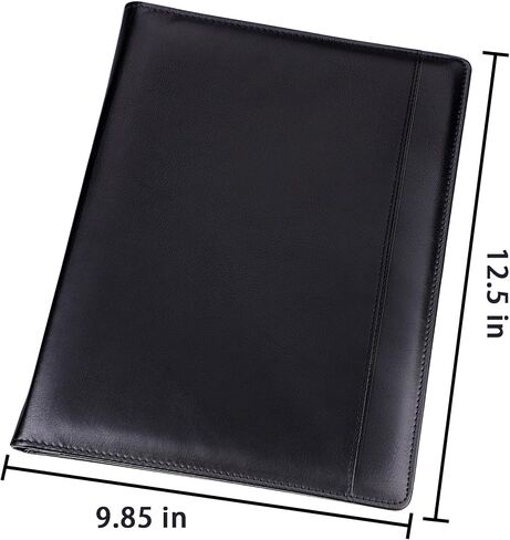 Antner Padfolio Resume Portfolio Folder Interview Organizer Binder, PU Leather Legal Document Organizer Business Card Holder, Letter Size A4 Writing Pad Work Folio Notebook for Men Women, Brown in Saudi Arabia