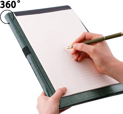 Antner Padfolio Resume Portfolio Folder Interview Organizer Binder, PU Leather Legal Document Organizer Business Card Holder, Letter Size A4 Writing Pad Work Folio Notebook for Men Women, Brown in Saudi Arabia