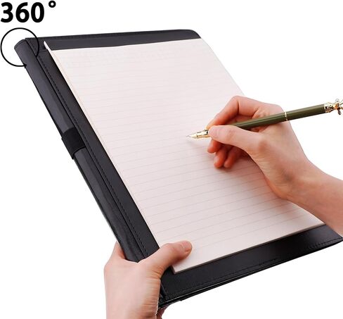 Antner Padfolio Resume Portfolio Folder Interview Organizer Binder, PU Leather Legal Document Organizer Business Card Holder, Letter Size A4 Writing Pad Work Folio Notebook for Men Women, Brown in Saudi Arabia