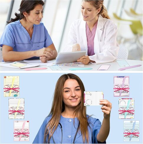 24 Sets Employee Appreciation Gifts Inspirational Sticky Note Pads with Pens Ribbons Appreciation Cards Motivational Empowering Thank You Notes Gift Set for Employee Worker Office Supplies in Saudi Arabia