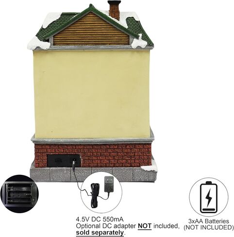 MOMENTS IN TIME 9.7"H Animated Toy Shop (Moving Tree) - LED Lights, 8 Classic Carols Christmas Music, Battery Operated Christmas Village - Hand-Painted Polyresin in Saudi Arabia