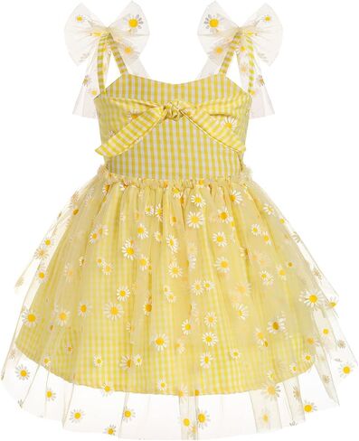 Flower Girl Dress Toddler: Birthday Dress for 2 Year Old Girl, Baby Girls Tutu Cake Smash Summer Pageant Backless Fairy Princess Party Sequin Baptism Ruffle Easter Photoshoot Yellow & Daisy 2-3T in Saudi Arabia