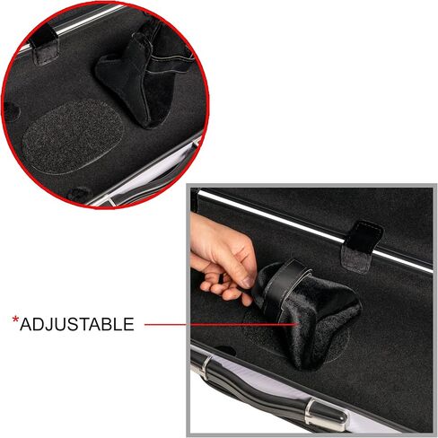 MI&VI NP-7006 Classic Oblong Polycarbonate Violin Case (Full Size) 4/4 with Carry Straps | Oblong Shape | Adjustable Straps | Tough Case - by MI&VI MUSIC (Black) in Saudi Arabia